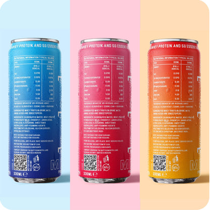 Back of MRG Protein Variety Pack showing nutrition and ingredients information