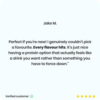 Variety Packs product review with a customer's name and text on a white background